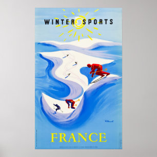 Poster Sports d'hiver d'affiche de voyage de la France…