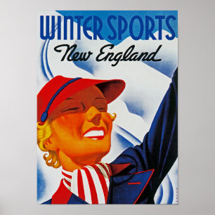 Poster Sports d'hiver Nouvelle Angleterre