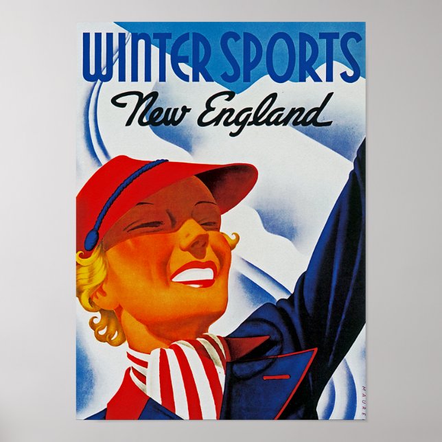 Poster Sports d'hiver Nouvelle Angleterre (Devant)