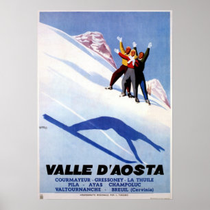 Poster Sports d'hiver vintages Alpes italiennes