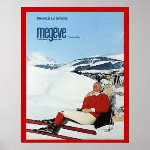 Poster Sports d'hiver vintages, France, la Savoie, Megeve