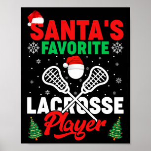 Poster Sports Lover Père Noël Joueur favori de crosse Chr