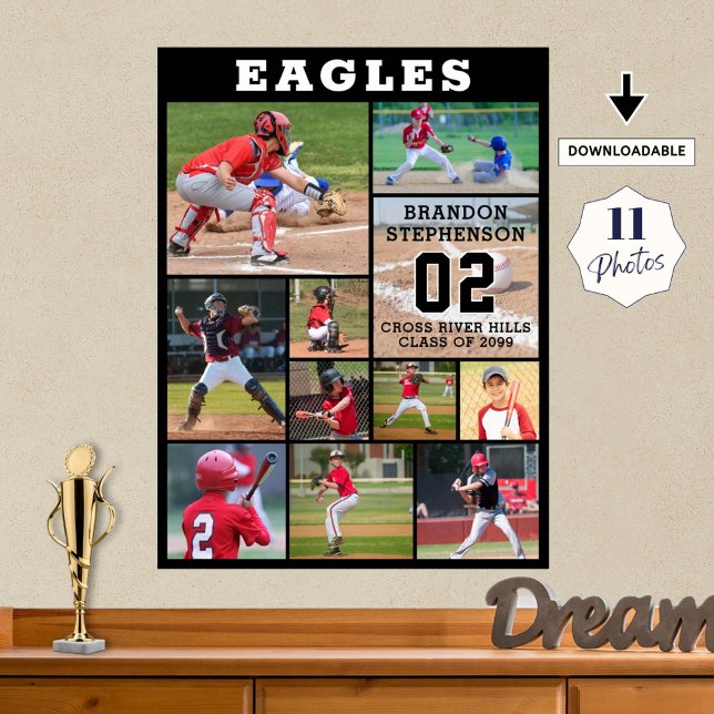 Poster Sports Nuit Senior 11 Photo Collage Personnalisé (Créateur téléchargé)