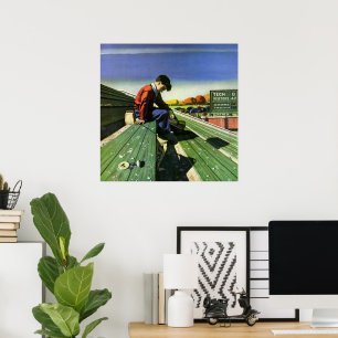Poster Sports Vintage, Supporter de football triste avec