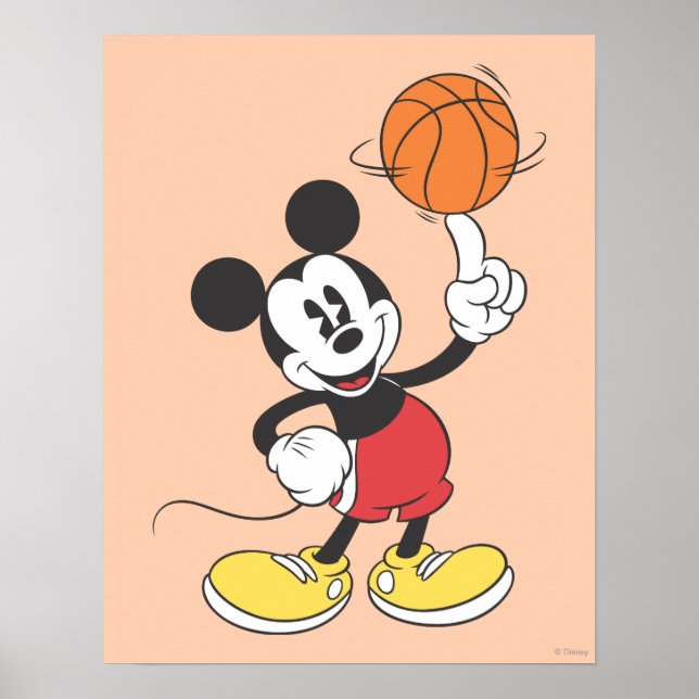 Poster Sporty Mickey | Basket-ball à rotation (Devant)