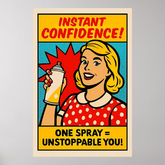 Poster Spray de confiance instantanée - Pop Art Emaîtrise (Devant)