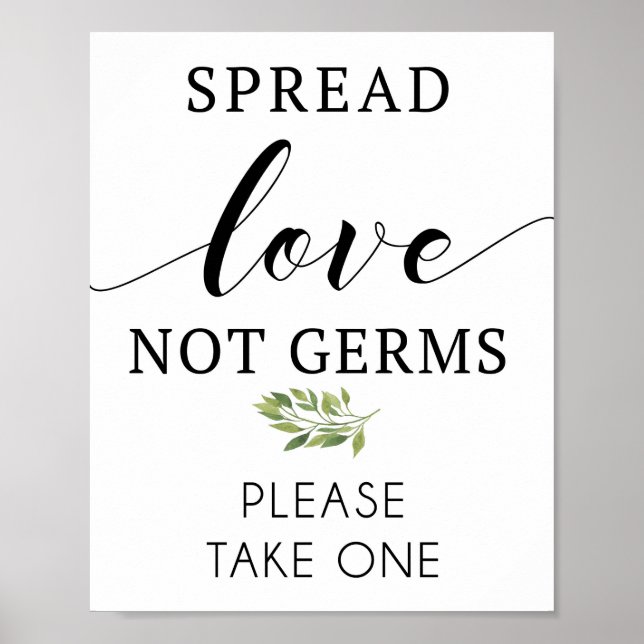Poster Spread Love not germs signe (Devant)