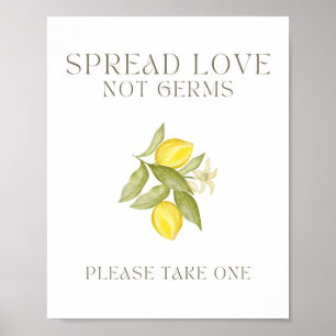 Poster Spread Love Not Germs Signe Sanitizer à la main