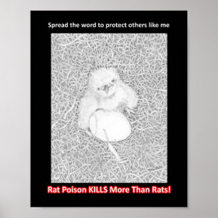POSTER SPREAD THE WORD RAT POISON KILLS HELP WILDLIFE