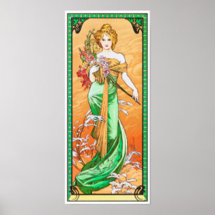 Poster Spring, Alphonse Mucha