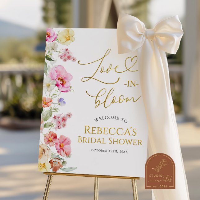 Poster Spring Colorful Floral Bridal Shower Welcome Sign (Créateur téléchargé)