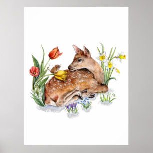 Poster Spring Deer