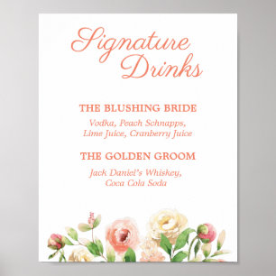 Poster Spring Elegance Signature Drinks Sign