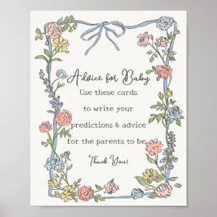 Poster Spring Garden Party Floral Douche conseil pour béb