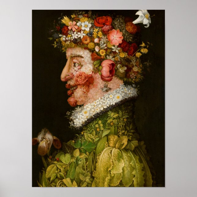 Poster Spring, La Primavera par Giuseppe Arcimboldo (Devant)