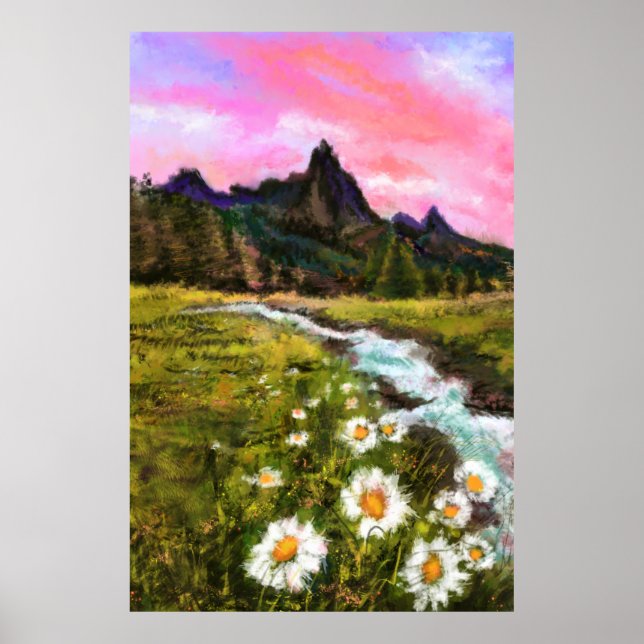 Poster Spring Landscape - Flowering (Devant)