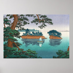 Poster Spring Rain at Matsushima by Tsuchiya Koitsu