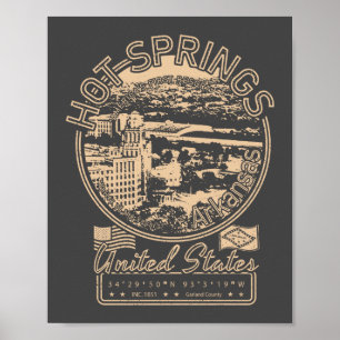 POSTER SPRINGS CHAUDS ARKANSAS - VILLE DES SPRINGS CHAUDS
