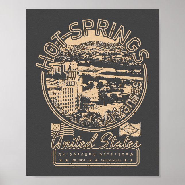 POSTER SPRINGS CHAUDS ARKANSAS - VILLE DES SPRINGS CHAUDS (Devant)