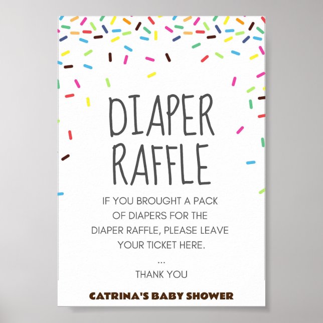 Poster Sprinkings Baby shower Party Signal (Devant)