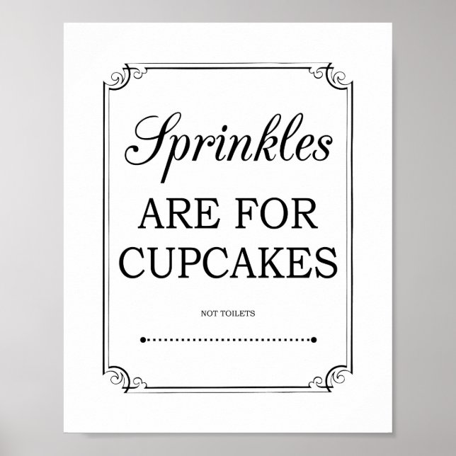 Poster Sprinkings Sont Pour Cupcakes Drôle Salle De Bains (Devant)