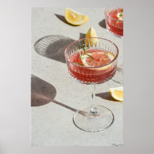 Poster Spritz de l'heure dorée : cocktail d'été et Sha de