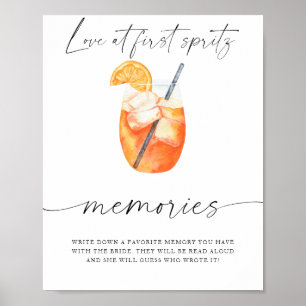 Poster Spritz Enterrement de vie de jeune fille - souveni