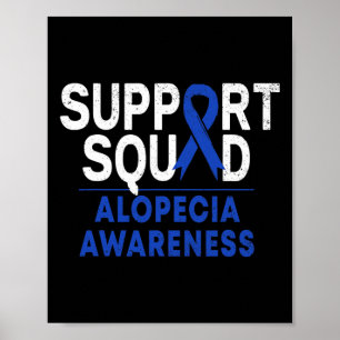 Poster Squad Alopecia Sensibilisation Bleu Aa Ribbon Guer