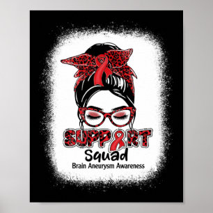 Poster Squad Messy Bun Burgundy Ribbon Cerveau Aneurysme 