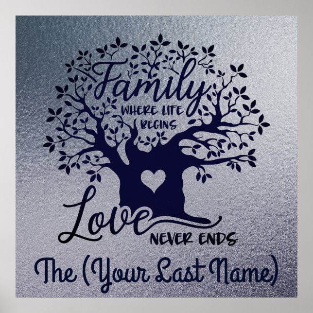 Poster Square 24x24 Family & Love (Front)