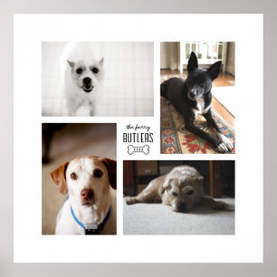 Poster Square Custom Family Pet 4-Photo Print