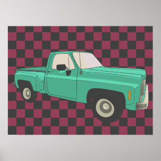 Poster Squarebody, GMC, Chevy C10, pick up truck, stepsid