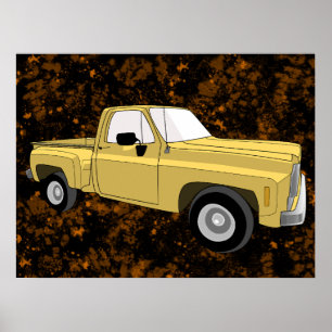 Poster Squarebody, pick-up, GMC, Chevy C10, picture