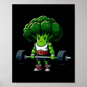 Poster Squat au broccoli T-shirt pour gym vegan musculati