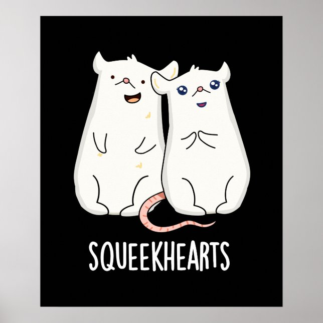 Poster Squeekhearts Funny Souse Sweetheart Pun Dark BG (Devant)