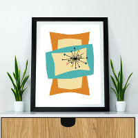 Squeeze Rectangles Mid Century Moderne Retro Poste