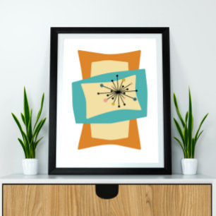 Poster Squeeze Rectangles Mid Century Moderne Retro Poste