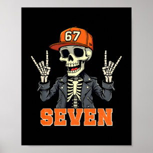 Poster Squelette 67endy – 67 Six Sept Halloween 7 Manches