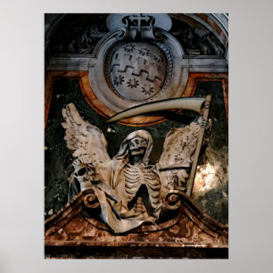 Poster Squelette ailé gothique d'Halloween