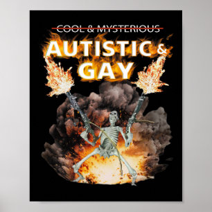 Poster Squelette autiste et gai drôle Squelette d'autisme