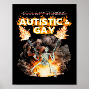 Poster Squelette Autiste Et Gay Maudit Autisme Mème