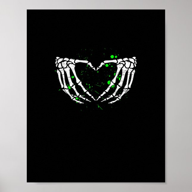Poster Squelette Coeur de la main Costume Halloween (Devant)