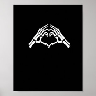 Poster Squelette Coeur Et Main Signal