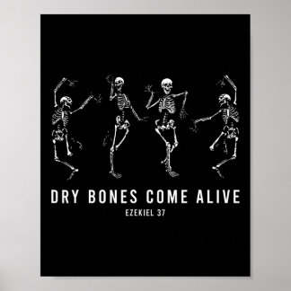 Poster Squelette dansant Os secs reviennent à la vie Ha c