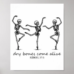 Poster Squelette dansant Os secs reviennent à la vie Ha c