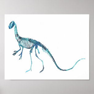 Poster squelette de deinonychus