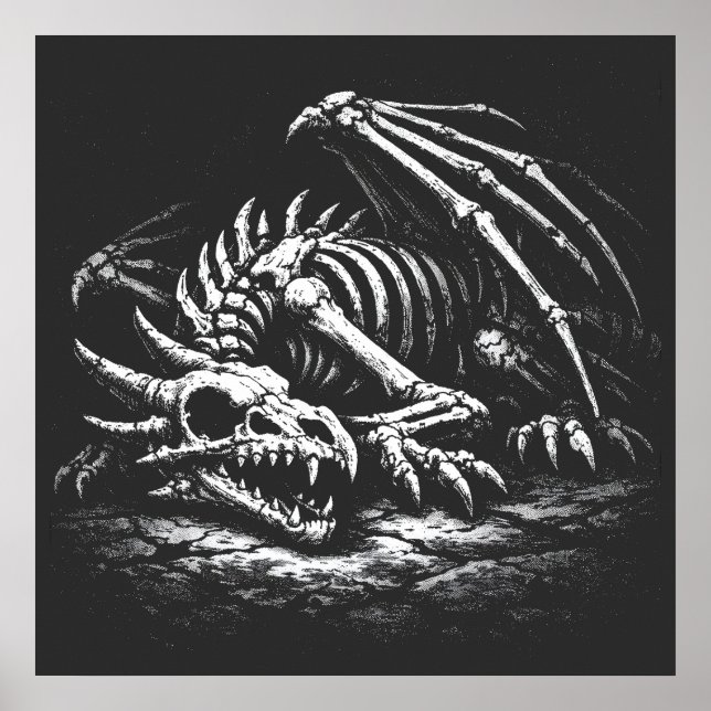 Poster Squelette de dragon — par BurnsInHell (Devant)