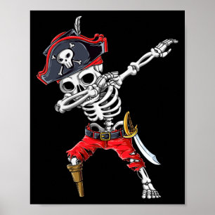 Poster Squelette de pirate Dabbing