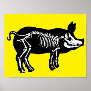 Poster squelette de porc