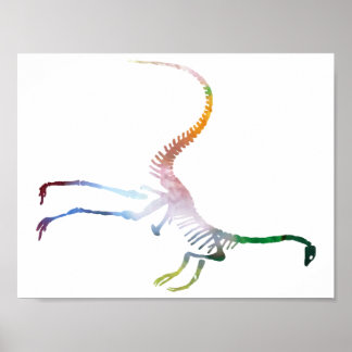 Poster squelette de struthiomimus